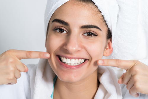 woman smiling