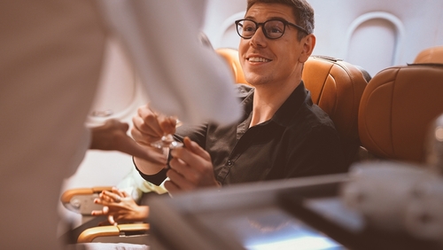 man on a plane